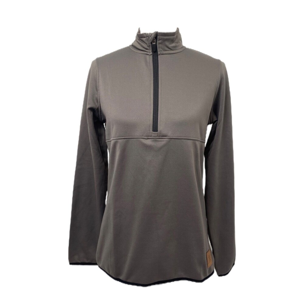 Vortex Women’s Sweatshirt Grey 1/2 Zip Embroidered Athletic High Neck Size Large